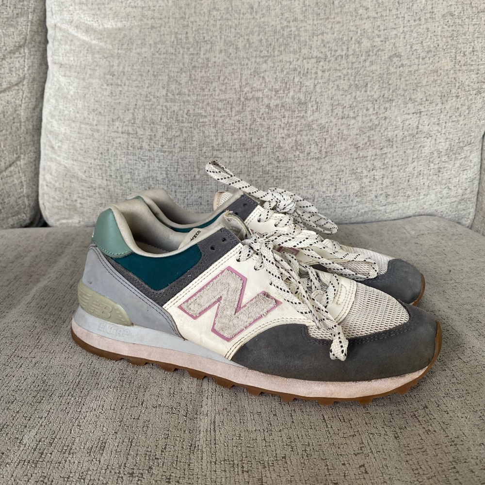 New Balance Multi-Color Gray Green Pink Retro Sneakers
